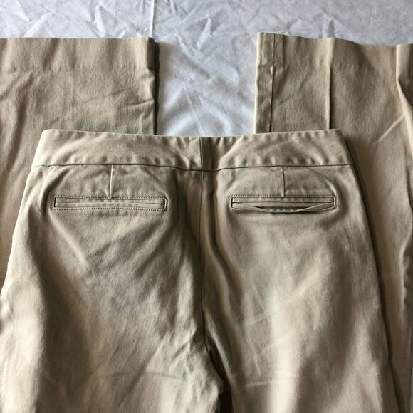 Banana Republic stretch zipper pocket wide leg khaki trouser pants womens 8 long - Picture 6 of 6